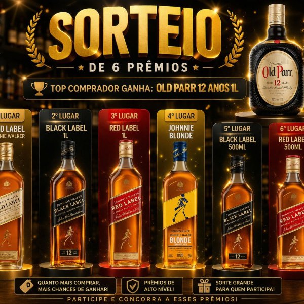 🔥 SORTEIO IMPERDÍVEL — 6 PRÊMIOS DE PESO! 🔥